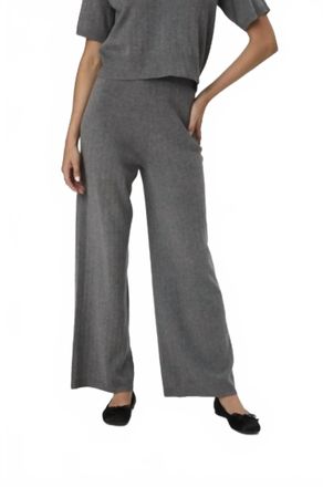 French Connection Javier Knit Wide Leg Pant In Med Heather Grey
