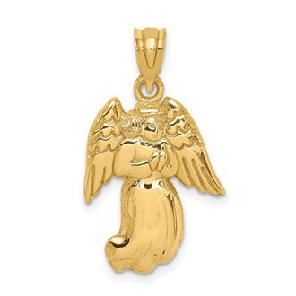 Diamond2Deal 14k Yellow Gold Polished Angel Charm