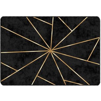 vidaXL Rug Washable Black and Gold 160x230 cm Anti Slip Vidaxl