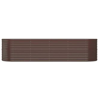 Berkfield Home Garden Raised Bed Powder-coated Steel 296x80x68 cm Brown | Size: 296 x 80 x 68 cm