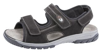 Waldl&auml;ufer Riemchensandale WALDL&Auml;UFER HARALD, Herren, Gr. 10 (44,5), schwarz, Nubukleder, unifarben, Schuhe Riemchensandale, Sommerschuh, Klettschuh, Outdoorschu