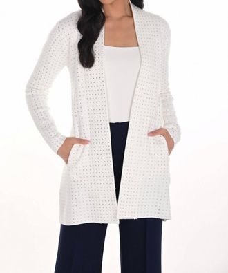 Frank Lyman Design Womens Jewel Cardigan In Winter White