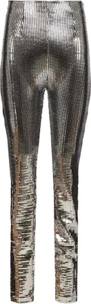 Maison Margiela Broeken, Dames, Grijs, XS, Pailletten, Metallized Leggings