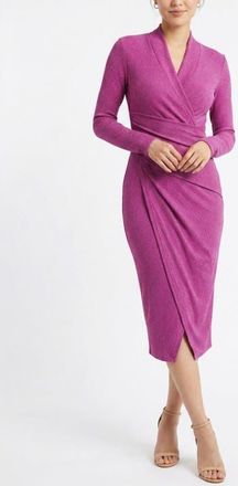 Rachel Roy Bret Wrap Front Midi Dress in Very Berry at Nordstrom, Size X-Large