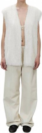 Alysi Fringe Sleeveless Vest In Meringa