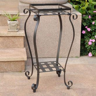International Caravan Inc Iron Square Plant Stand