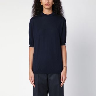 Bottega Veneta Blue navy cashmere crew-neck sweater