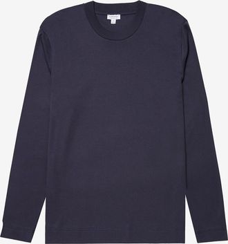 Sunspel Langarm-Rundhals-T-Shirt aus Supima-Baumwolle