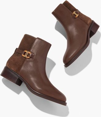 Talbots Waverly Nappa Ankle Boots - Dark Walnut - 5 1/2 M Talbots