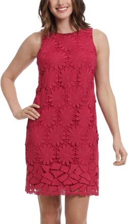 London Times Daisy Lace Mini Dress In Vivacious