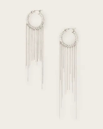 AllSaints Nia Drop Chain Hoop Earrings