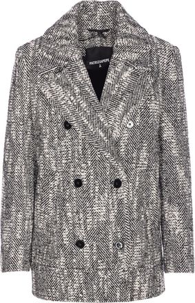 Patrizia Pepe Chevron Double Breasted Coat