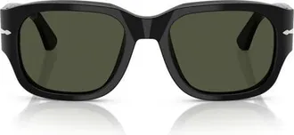 Persol 52mm Square Sunglasses in Black/green at Nordstrom
