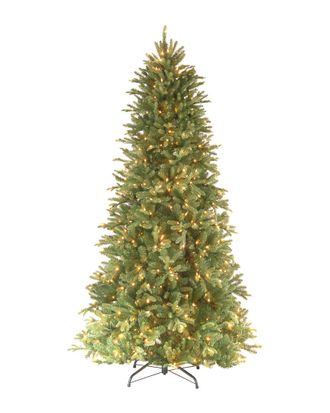National Tree Company 7.5ft Feel-Real Tiffany Fir Slim Hinged Tree with 600 Clear Lights