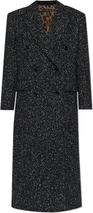 Dolce & Gabbana Double-breasted jas - Dames - Mantel - Grijs - M - Wol - Jassen