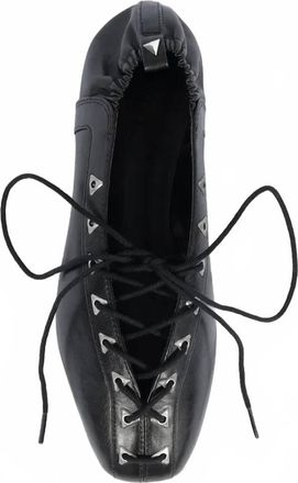 Schutz Womens Lola Leather Flat In Black