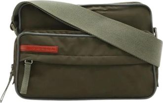 Prada Pre-owned Cross Body Bags, female, Green, Size: ONE SIZE Pre-owned Nylon Shoulder Bag 4Va122