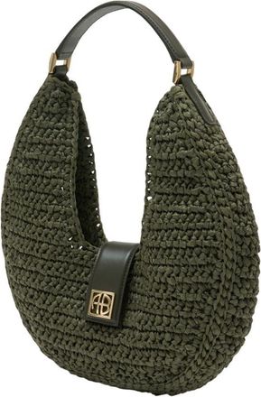 Anine Bing Womens Crocheted Cotton Shoulder Bag Green