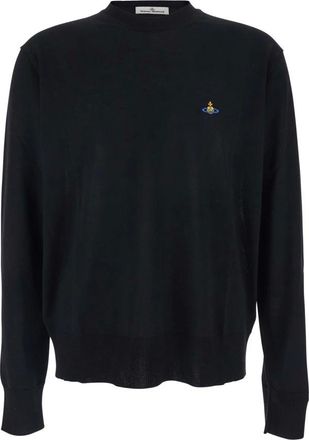 Vivienne Westwood Truien & Vesten, Heren, Zwart, S, Wol, Alex Round Neck Sweater