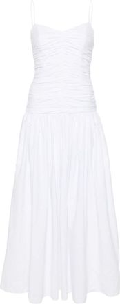 Matteau gathered drop-waist dress - women - Organic Cotton - 1 - White