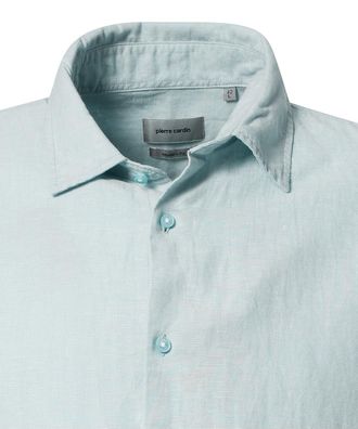 Pierre Cardin Kurzarmhemd PIERRE CARDIN Kent 1001, Herren, Gr. XXL, N-Gr, air, Web, Obermaterial: 65% Baumwolle, 35% Leinen, unifarben, normal h&uuml;ftbedeckend, Hemden