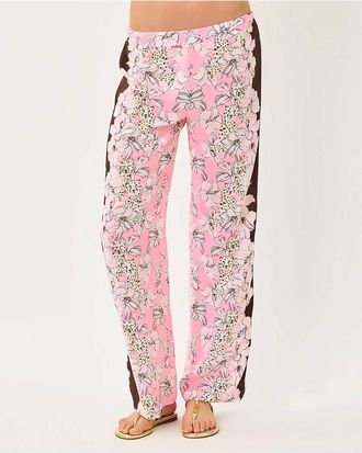 Lilly Pulitzer Vianna Silk Palazzo Pant In Coco Beach Wildness Engineered Pant