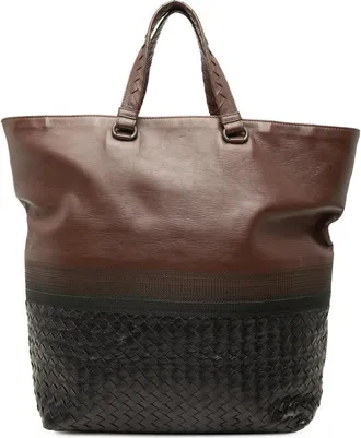 Bottega Veneta Pre-owned Bottega Veneta Bicolor Nappa Intrecciato Tote Ladies D0WF76AL36HJWVCR