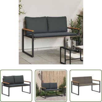 vidaXL vidaXL Panchina in rattan - panchina Grigio e Grigio Scuro 115 x 65 x 72 cm Rattan