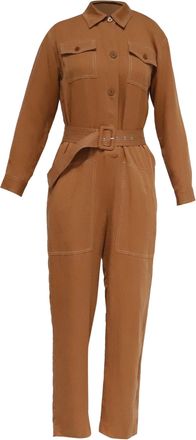 Maje Utility Jumpsuit in Rust Lyocell