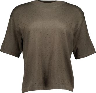 Nenette 42Bb Ronde Hals Gebreide Kleding - Dames - Ronde hals truien - Groen - M - Truien & Vesten