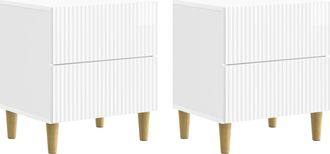 vidaXL Armario De Noche 2 Uds. Brillante 43 X 34,5 X 48 Cm Vidaxl