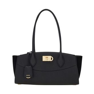 Ferragamo Studio Soft East West Bag - Dames - Schoudertassen - Zwart - ONE Size - Leer - Tassen