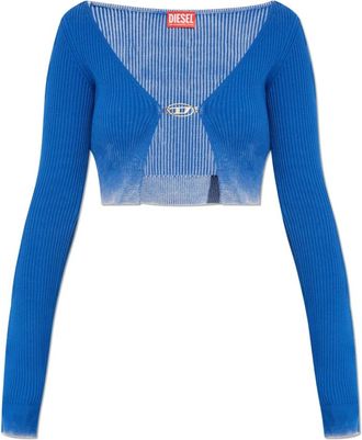 Diesel Top M-Latina - Dames - Longsleeves - Blauw - L - Katoen - Tops