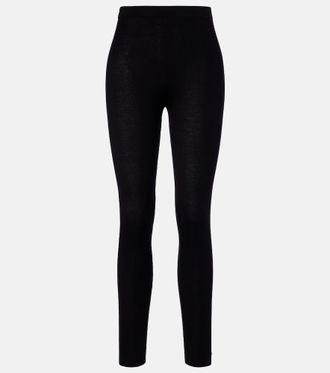 Saint Laurent Wool, cashmere, and silk leggings