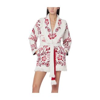 Alanui Cardigans, female, White, Size: XS Luxury Wool Blend Sweaters