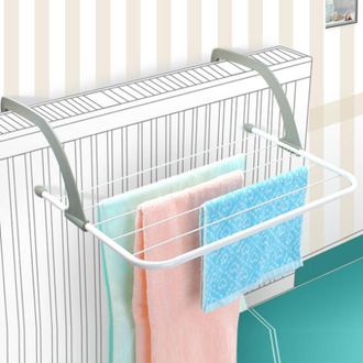 OEM Tendedero De Pared, Tendedero Plegable Retr&aacute;ctil Con 6 Varillas, Para Uso Interior Y Exterior, Para Ropa (blanco) -crezuo