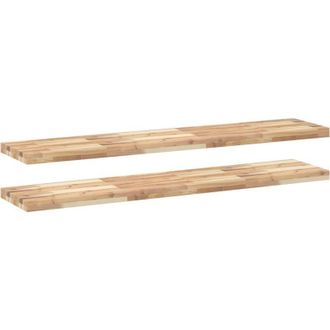 vidaXL Floating Shelves 2 pcs 160x30x4 cm Untreated Solid Wood Acacia vidaXL