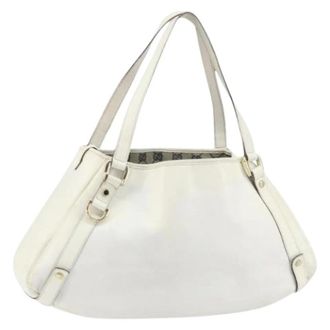 Gucci Pre-owned Shoulder Bags, female, White, Size: ONE SIZE Pre-owned Vintage Leather Shoulder Bag