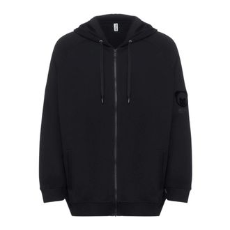 Moschino Hoodies & sweatvesten, Heren, Zwart, M, Katoen, Underbear Zip Hoodie
