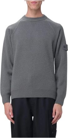 Stone Island Crewneck Sweater - Heren - Cashmere truien - Grijs - M - Kasjmier - Truien & Vesten
