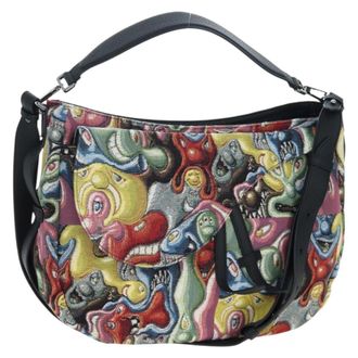 Dior Kenny Scharf Saddle Soft Jacquard Printed Canvas Multicolour Canvas Handbag (Pre-Owned)