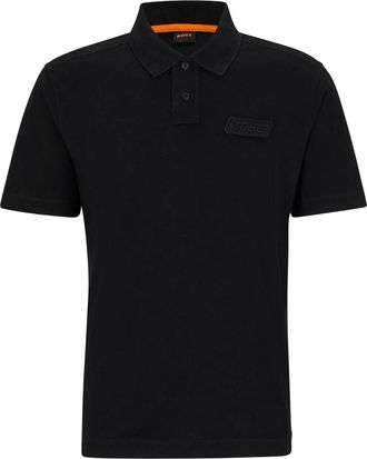 HUGO BOSS Mens Regular Fit Polo Shirt in Black - Size Medium