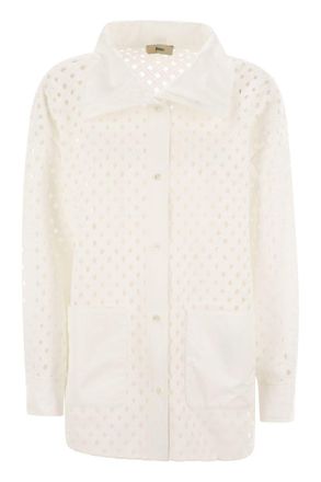 Herno Crochet-Effect Shirt-Cut Jacket