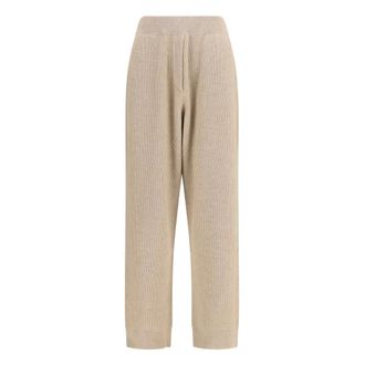 Brunello Cucinelli Pantalones de cachemira - Trousers - Mujer - Beige - S