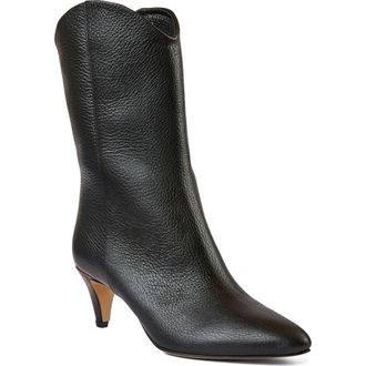 Bruno Magli Mandriana Kitten Heel Bootie in Black Tumbled at Nordstrom Rack, Size 8.5