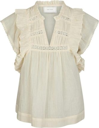 Neo Noir Jayla S Voile Top - Dames - Blouses - Geel - XL - Katoen - Overhemden