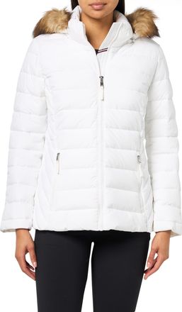 Tommy Hilfiger Womens Heavy Weight Essential Short Puffer, White, L