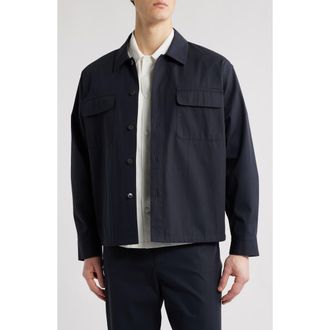 Frame Denim Double Pocket Overshirt in Dark Navy at Nordstrom, Size X-Small