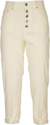 Dondup Broeken, Dames, Beige, W27, Katoen, Stijlvolle Cropped Broek