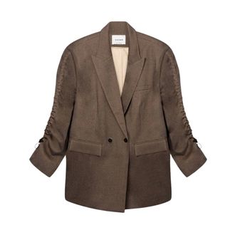 Aaiko Kendal Double Tweed Blazer - Dames - Jassen - Bruin - Maat: XS Tweed